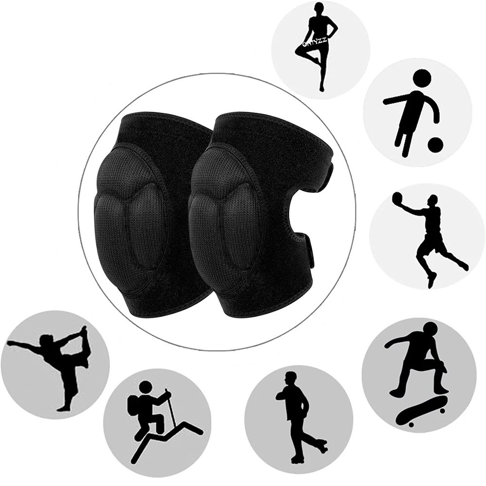 1 Pair Sports Knee Pad, Anti-Slip SBR Protective Knee Sleeve for Work, Gym Dance