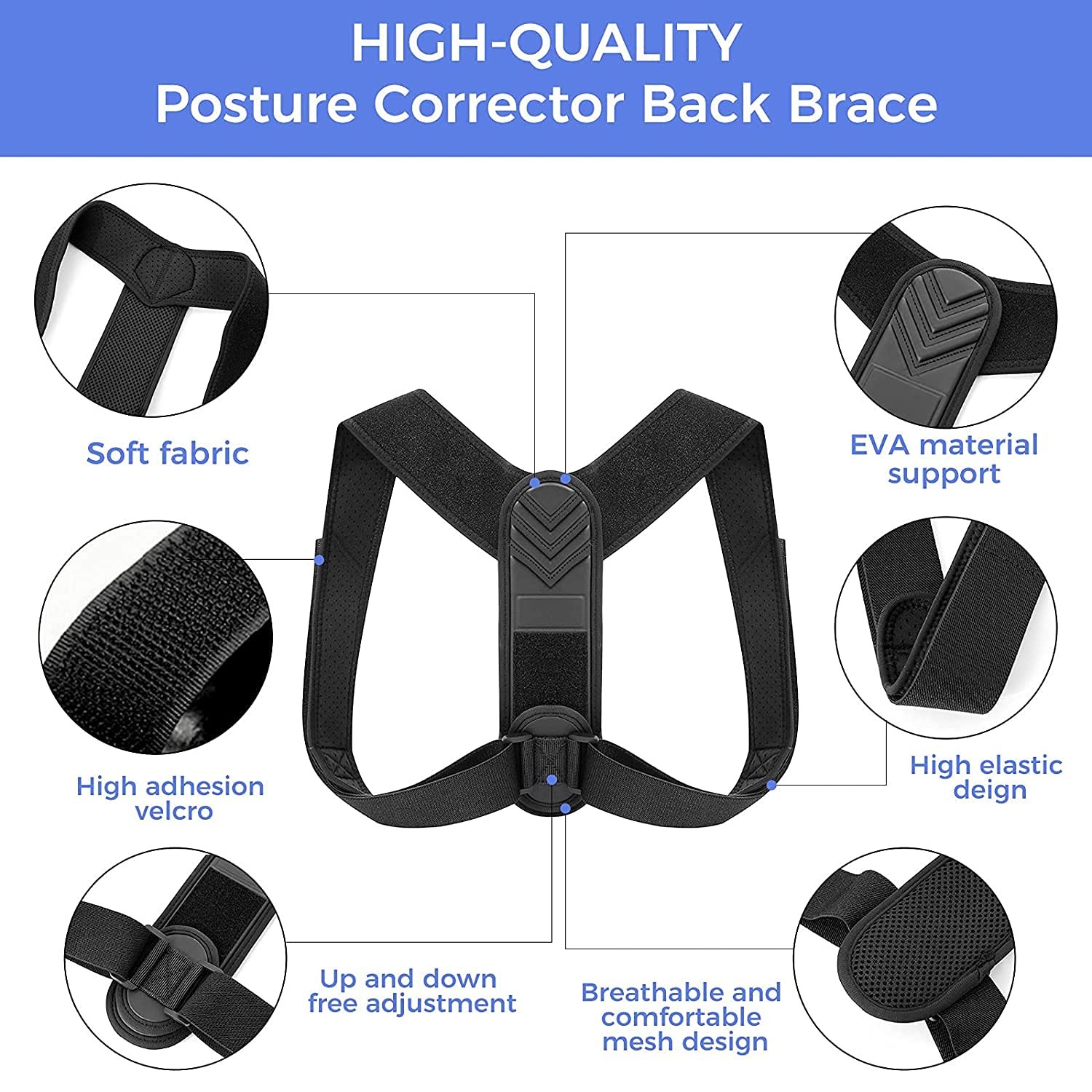 Alsoay Posture Corrector for Women and Men, Back Brace Adjustable Upper Postu…
