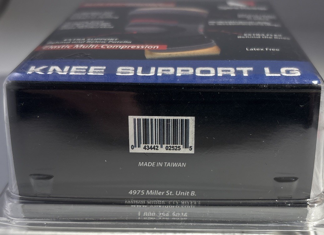 Safetgard All Sports(Football/Baseball)Compress Knee Support Large 17.5”-19”NEW