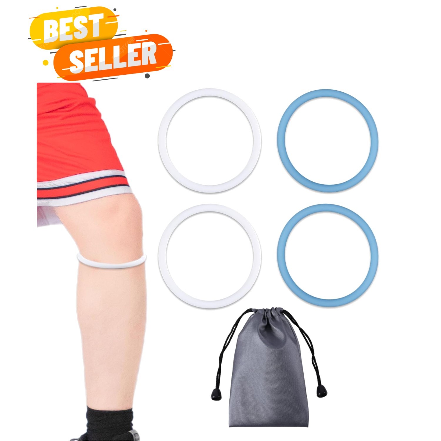 4pcs Patellar Tendon Support Strap Knee Band, Silicone Patella Knee Brace Ela…