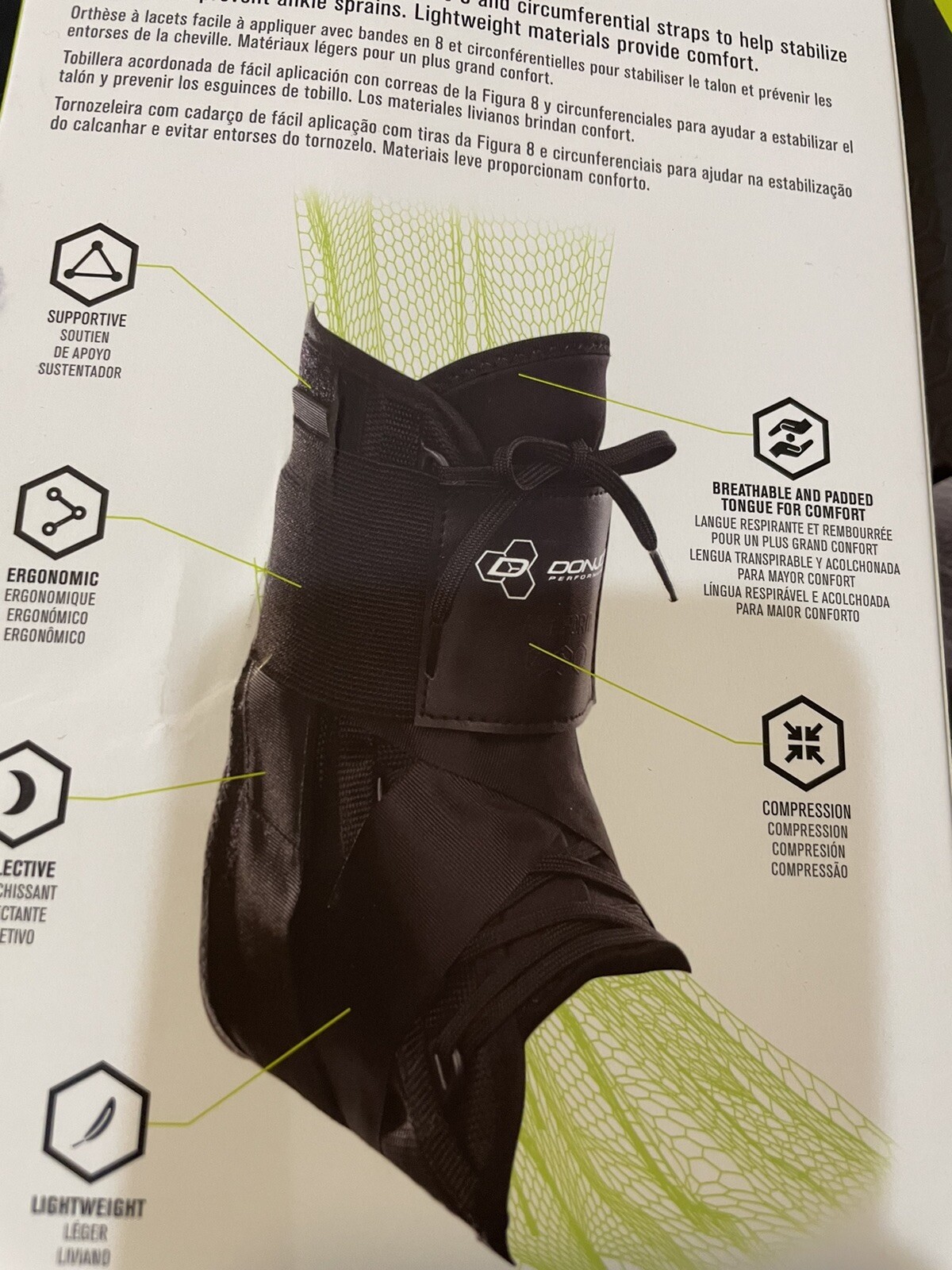 2X DonJoy Performance ANAFORM Lace-Up Figure-8 Straps Ankle Brace. MEDIUM