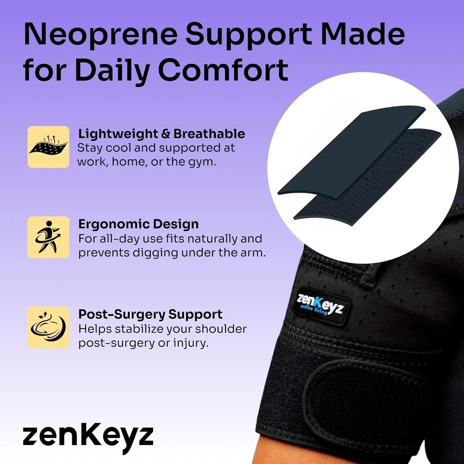 Adjustable Neoprene Shoulder Brace with Cold Therapy Pocket – X-Small/Small