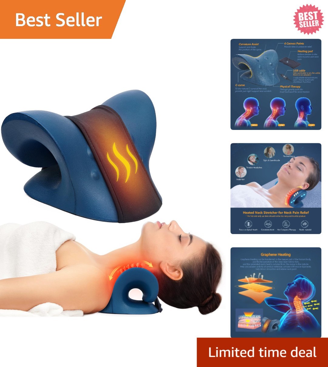 Heated Neck Stretcher with Graphene Pad – Instant Relief for Neck Pain