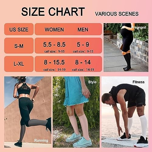 4 Pairs Compression Socks for Women Circulation-Best Support for