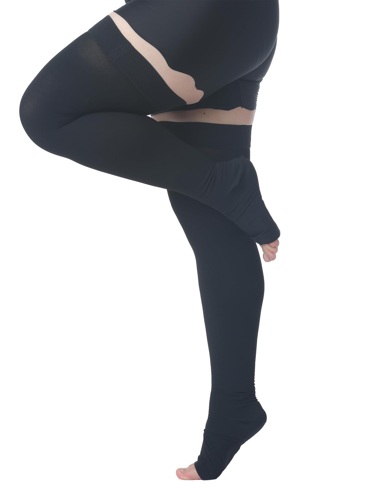 MGANG Plus Size Thigh High Compression Stockings, 15-20mmHg, Varicose Veins |…