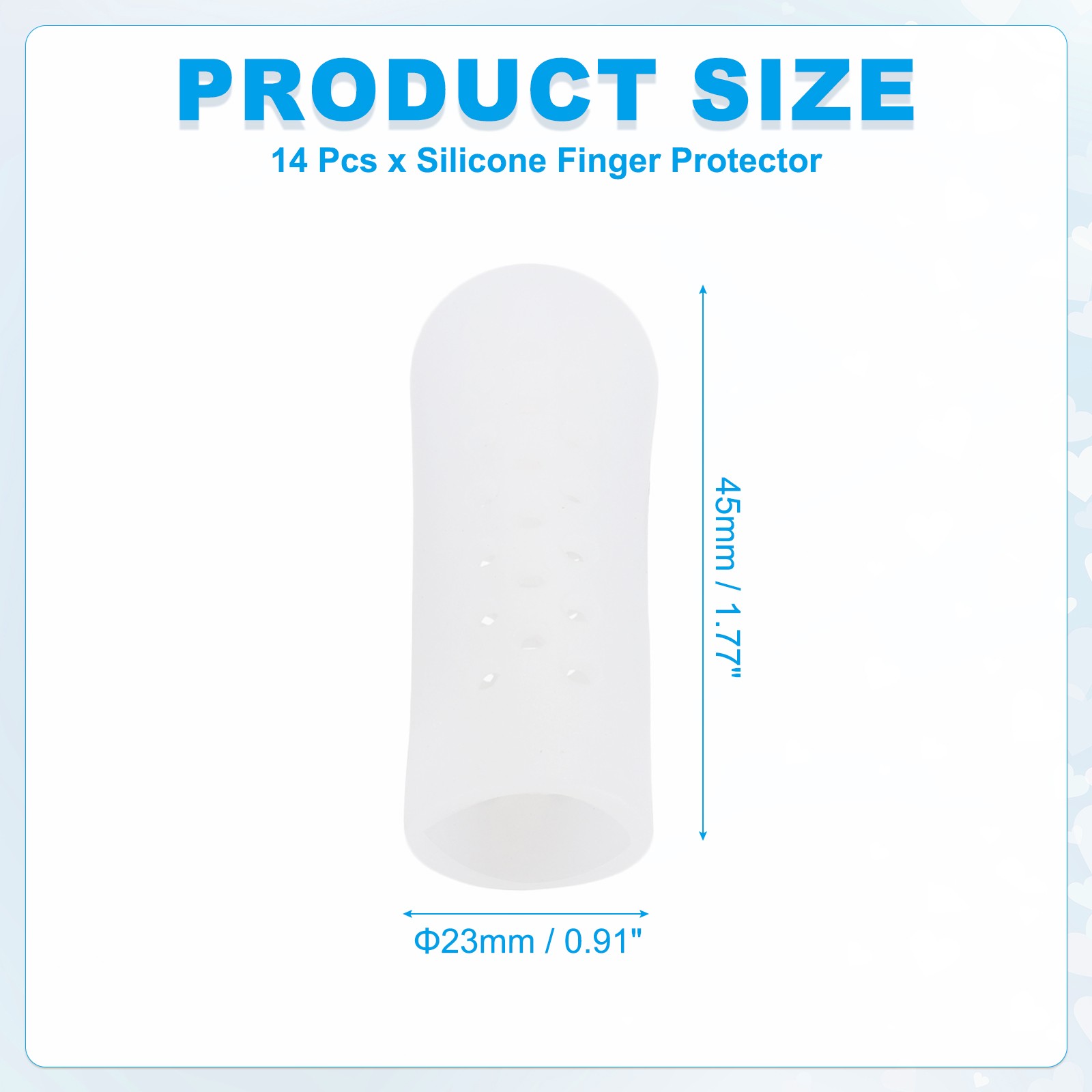14 Pcs 0.8″x1.18″ Gel Finger Cots Silicone Breathable Finger Protector White