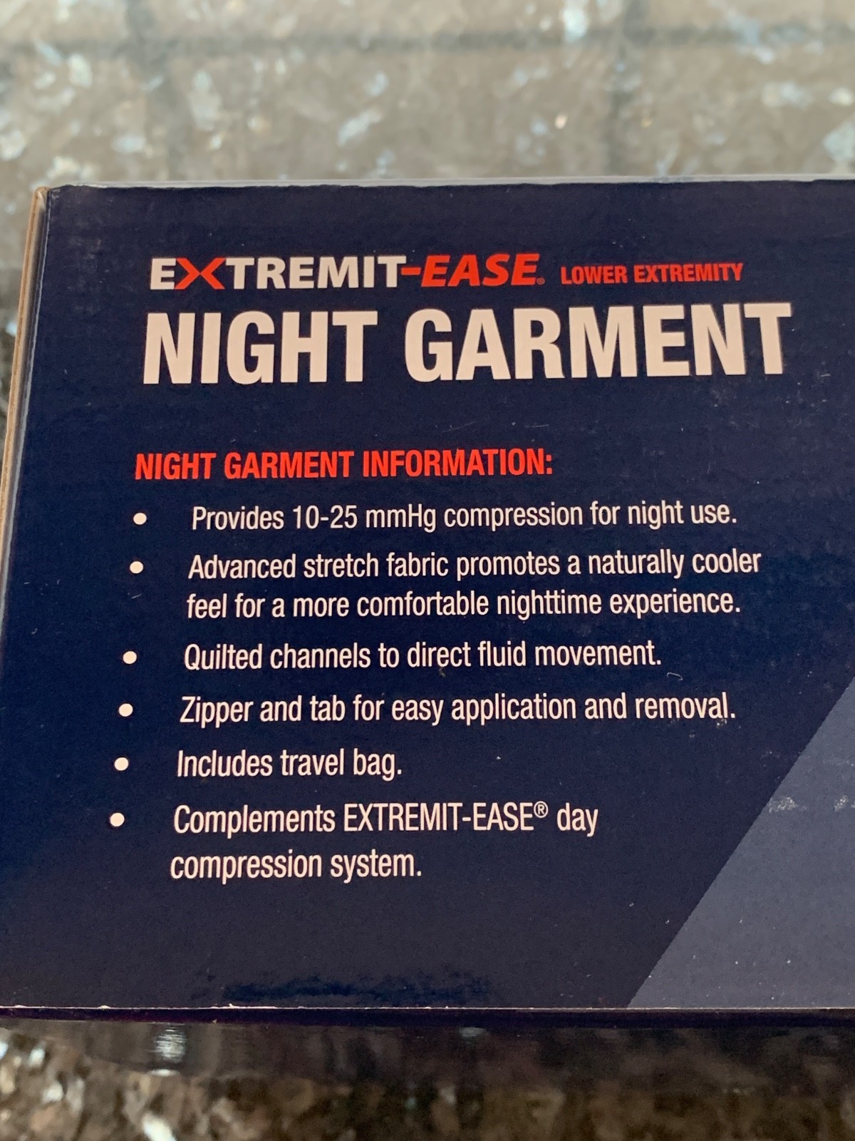 EXTREMIT-EASE Lower Extremity Night Compression Sock Garment / Black Size 4 (L)