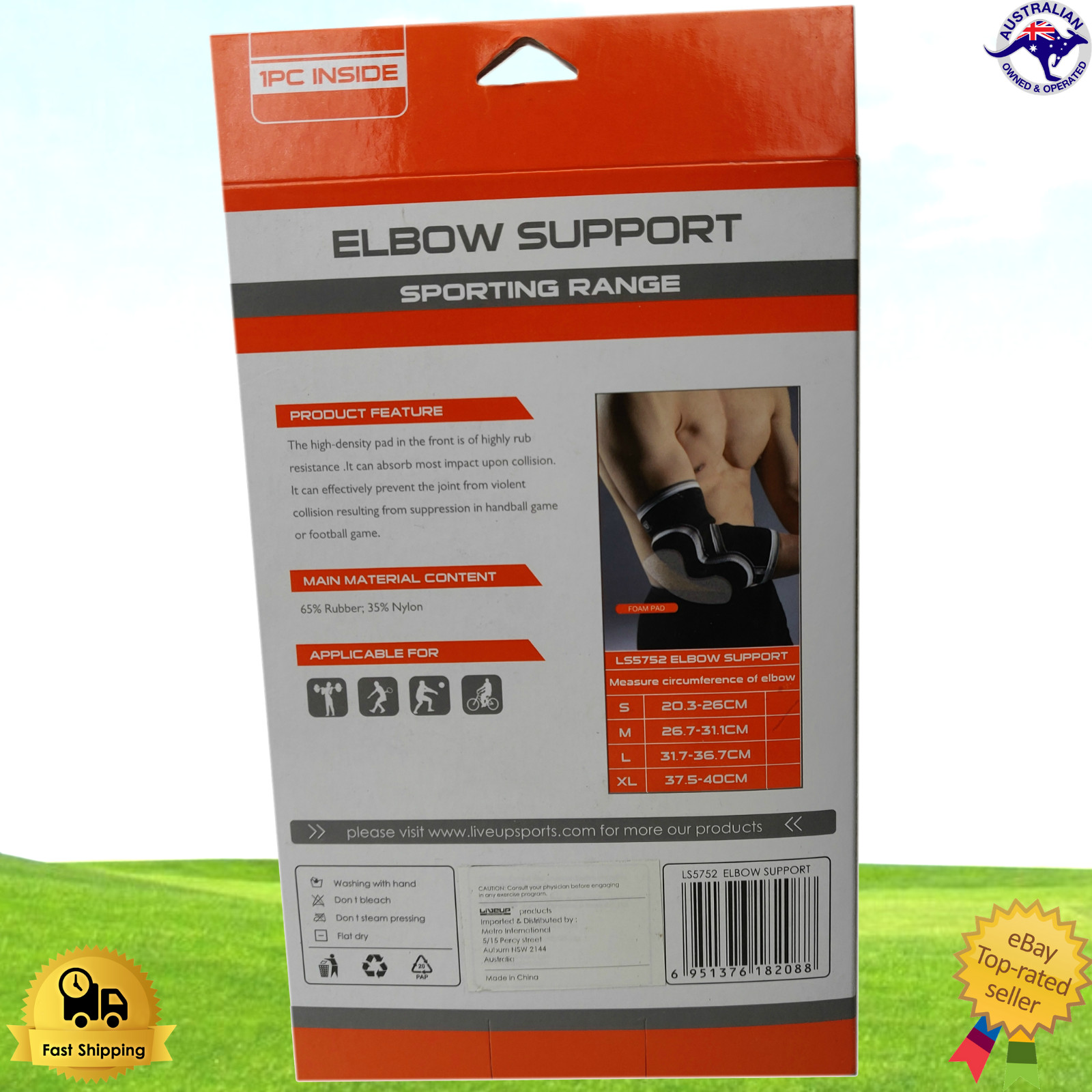 Elbow Support Brace Compression Rubber Nylon Medium Suppression Density Pad