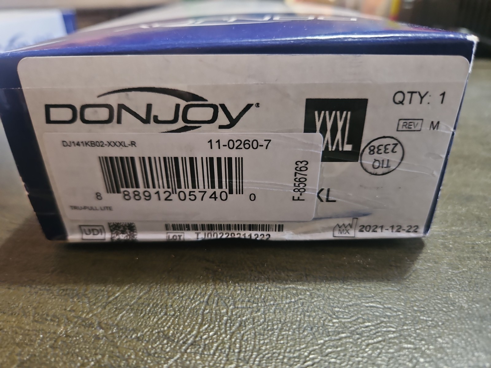 DonJoy Tru-Pull Lite Knee Support Brace Right Leg XXXL 11-0260-7 Brand New