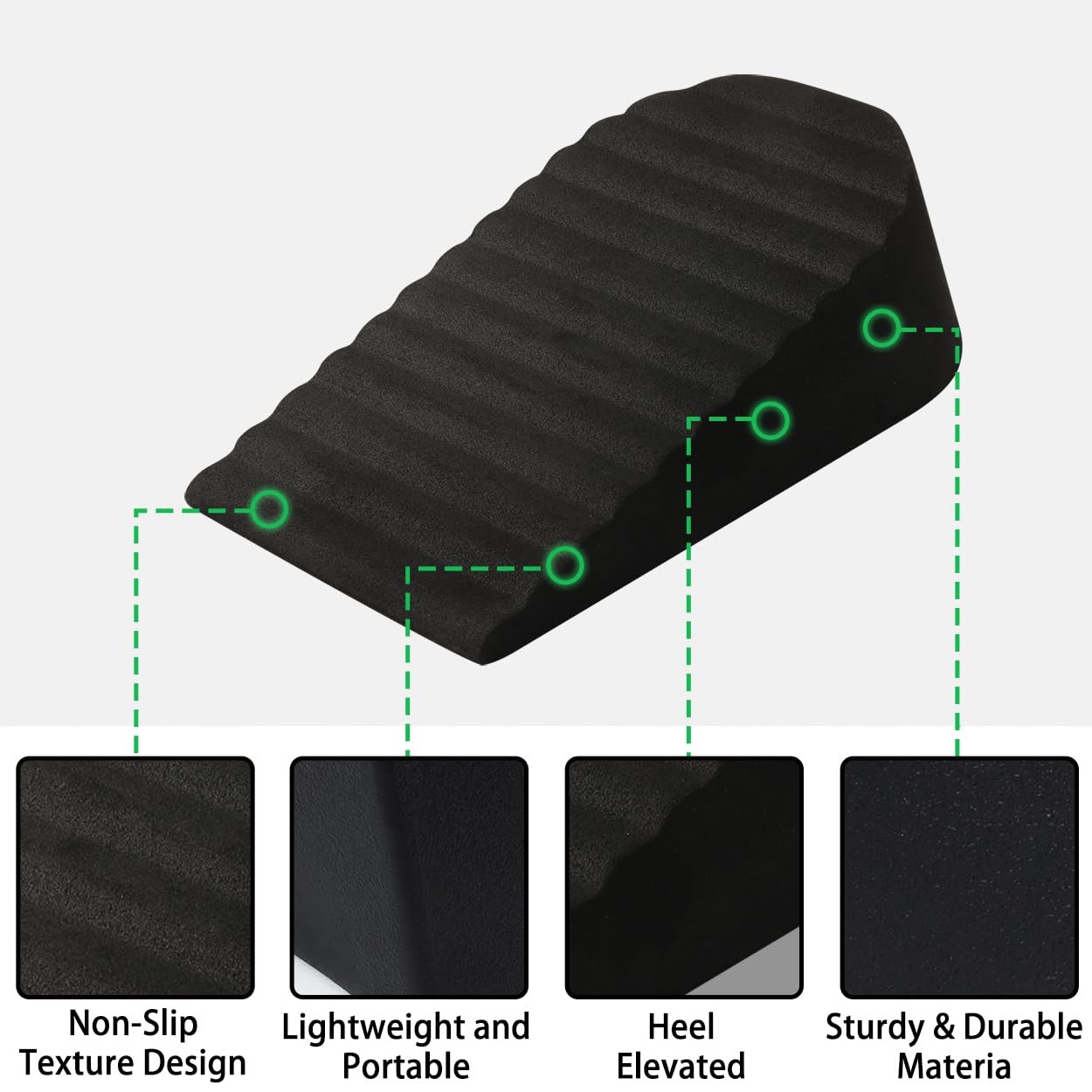 Squat Wedge Block by SEWD – Non-Slip Slant Board for Elevated Heel black