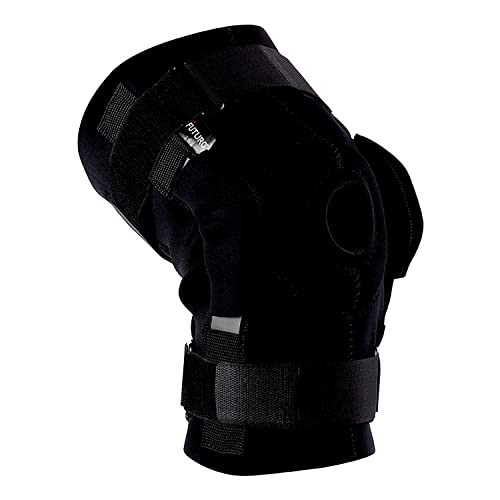Black Knee Brace with Adjustable Straps for Support and Compression Fit 16-22