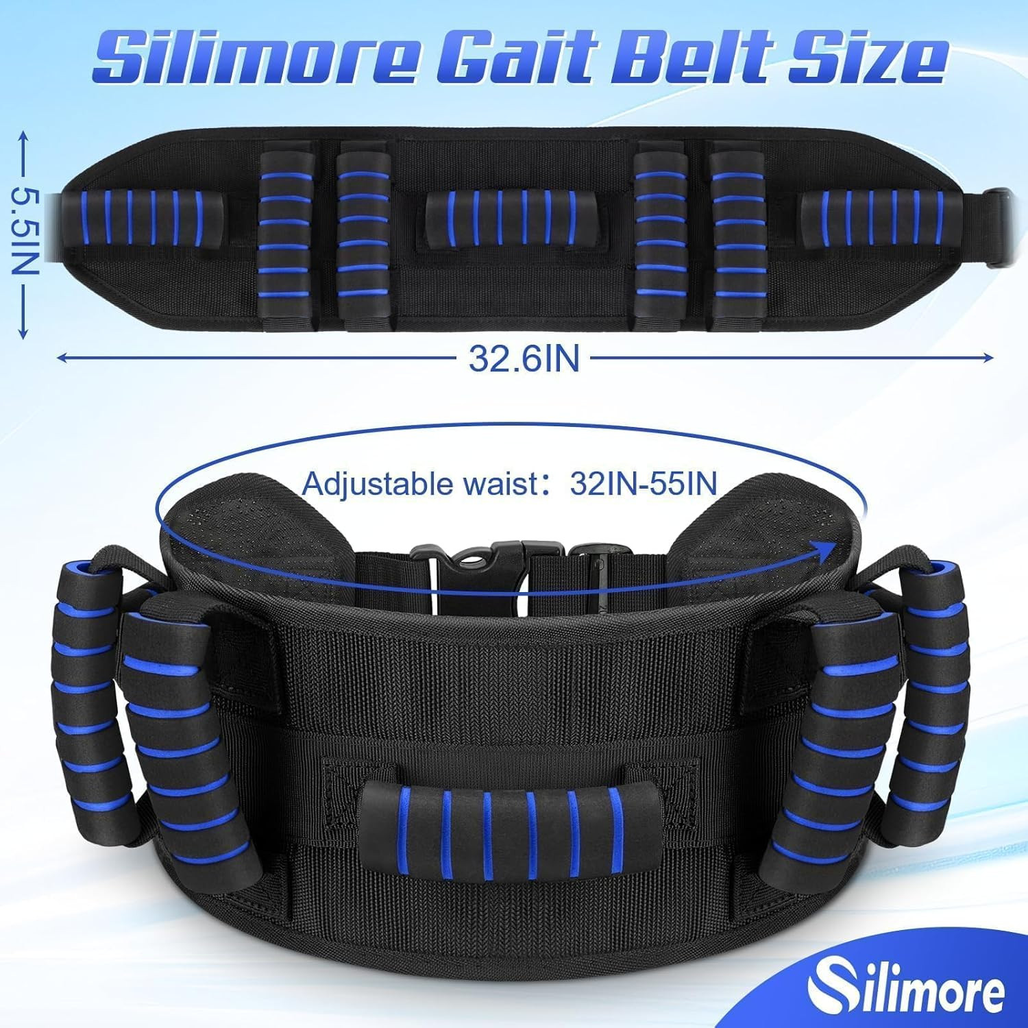 Gait Belt for Seniors with Handles, Gate Belts Medical with Quick Release Latch
