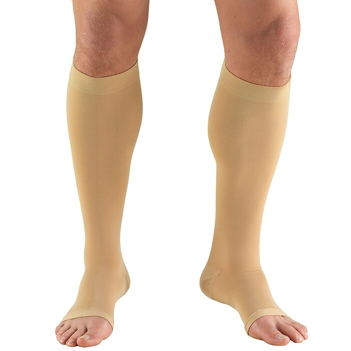Truform 0808S Unisex Stockings 18 mmHg Open-Toe Short Anti-Embolism BEIGE XL