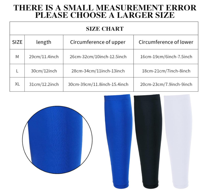 3 Pairs Calf Compression Sleeves for Men And Women Football Leg Sleeve Footless