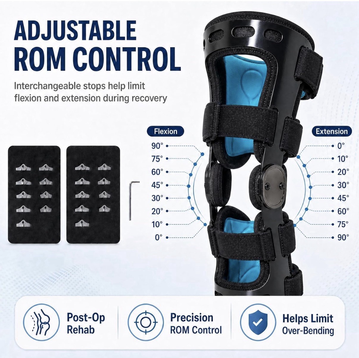 Brand New Sealed Medium Functional Hinged Knee Brace w Adjustable ROM for R leg