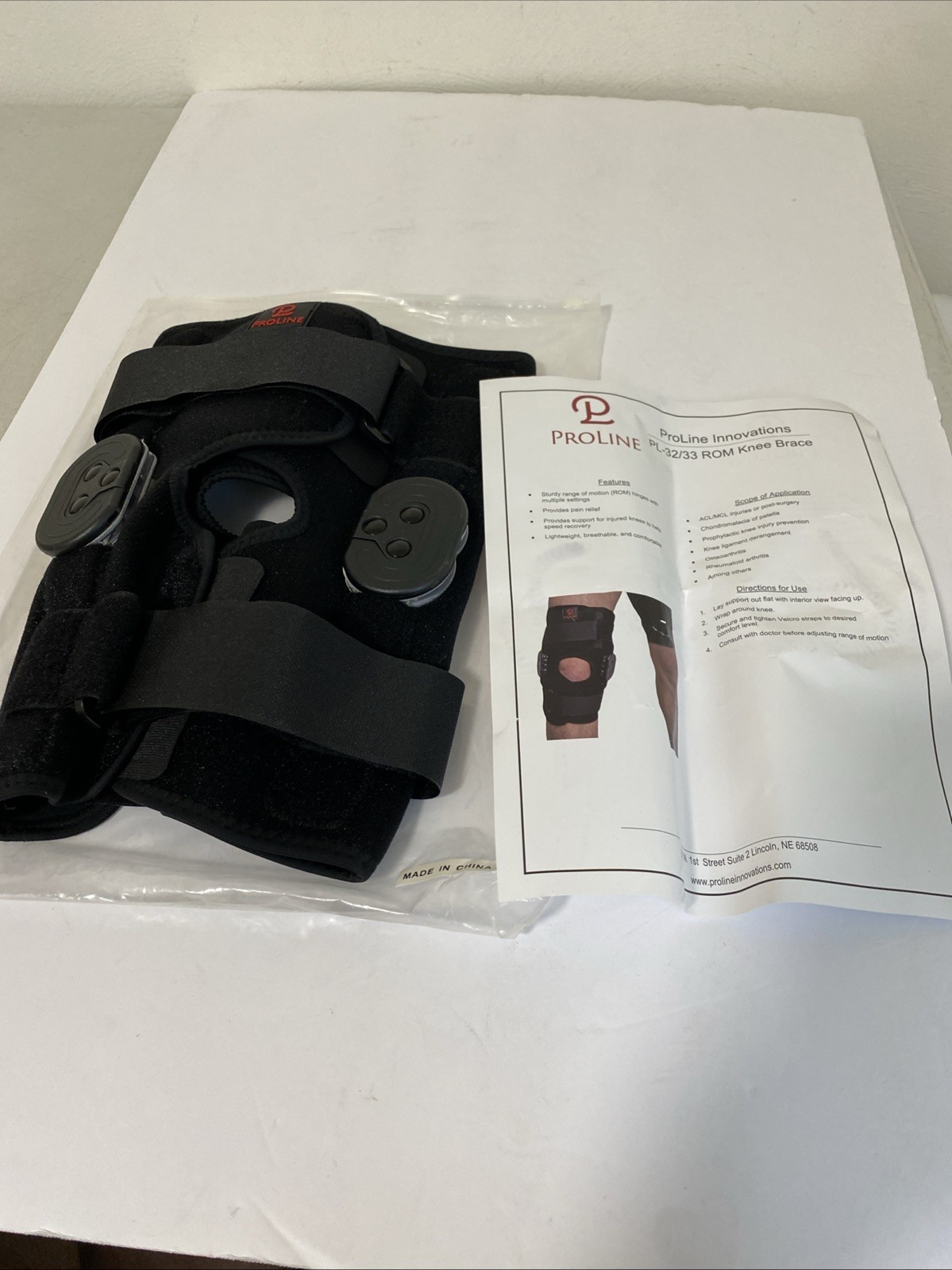 New ProLine Innovations PL-32/33 ROM Knee Support Bilateral Adjustable Straps