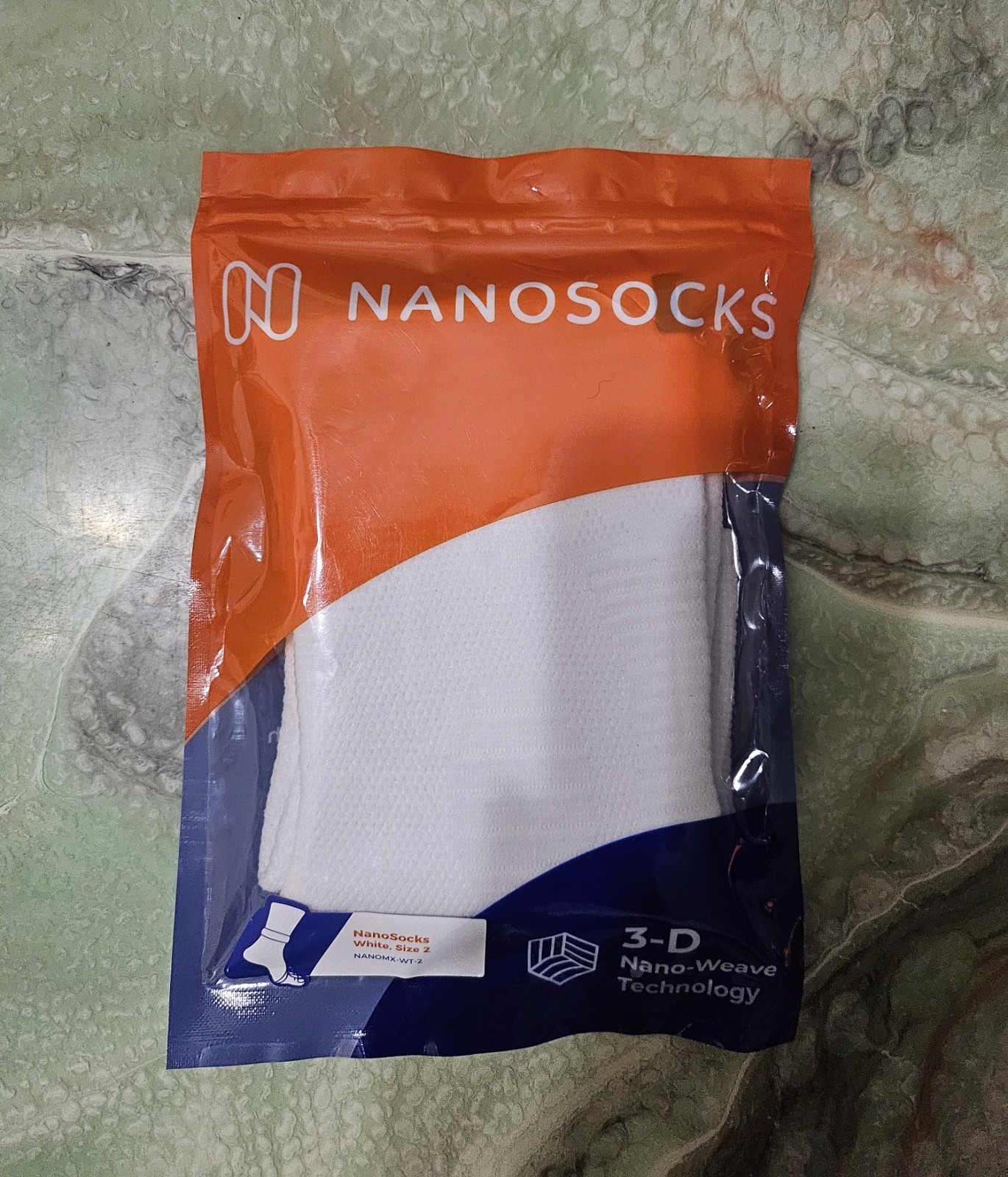 NANOSOCKS 3D Nano-Weave Technology White Compression Socks Size 2 NANOMX-WT2 NEW