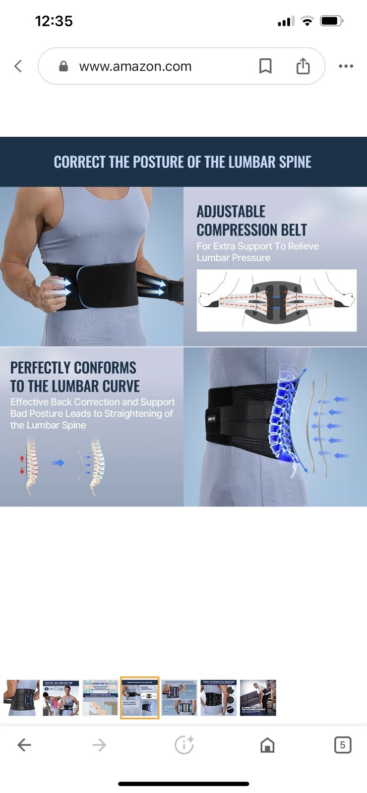 Fit Geno Back Brace for Men and Women Size Large