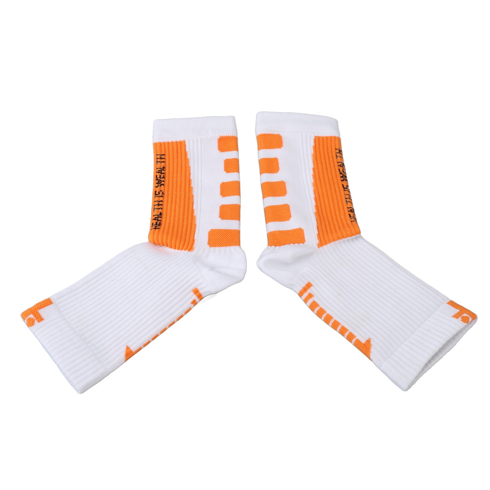 White and Orange Sports Heel Socks Ankle Protection Foot Sleeve Support WT