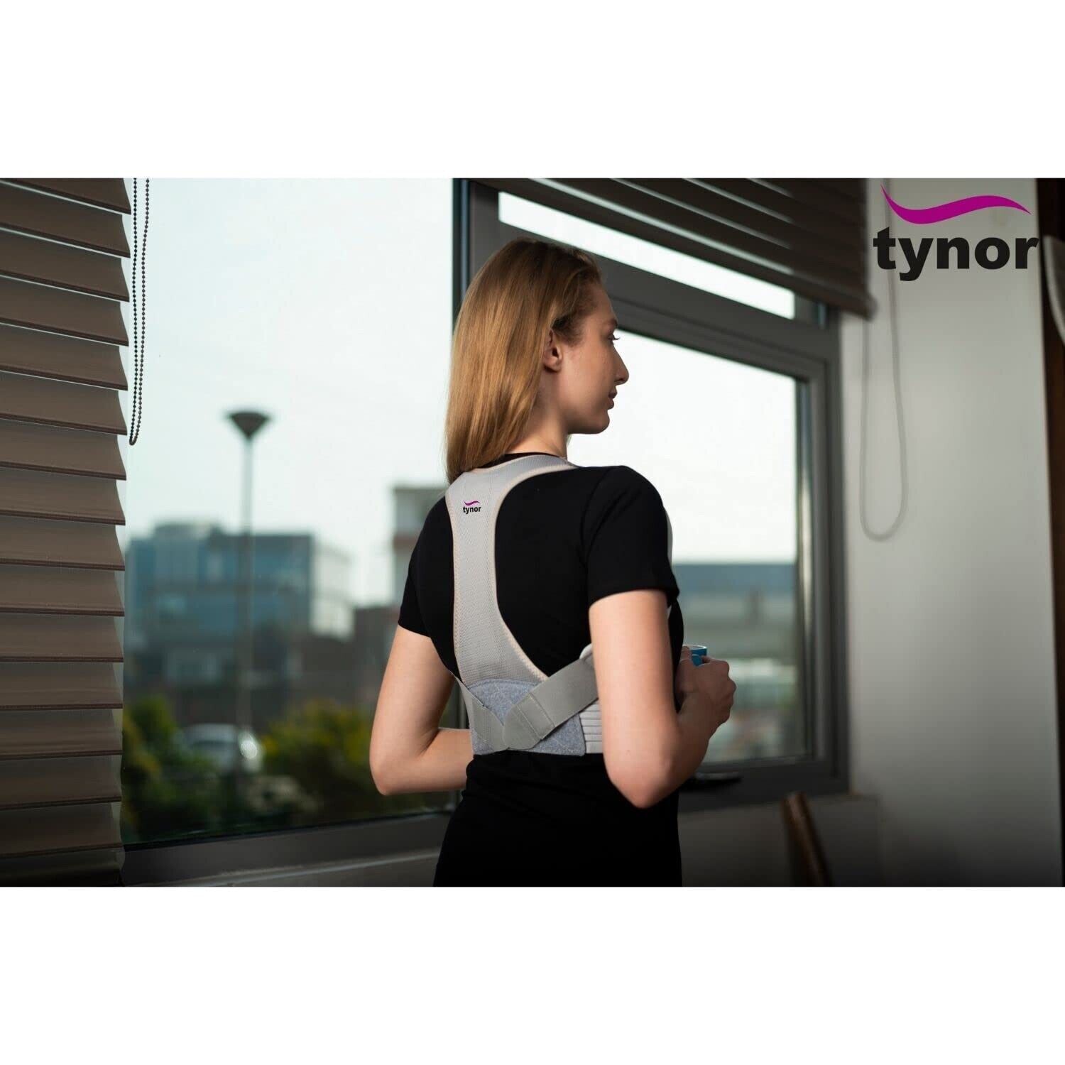 Original TYNOR Spandex Posture Corrector, Grey, Unisex belt in different sizes