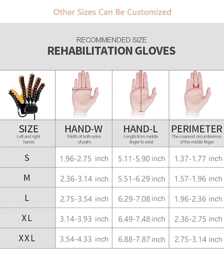 XUETAO Right Hand Rehabilitation Left Hand Training Gloves /Hand Size XL
