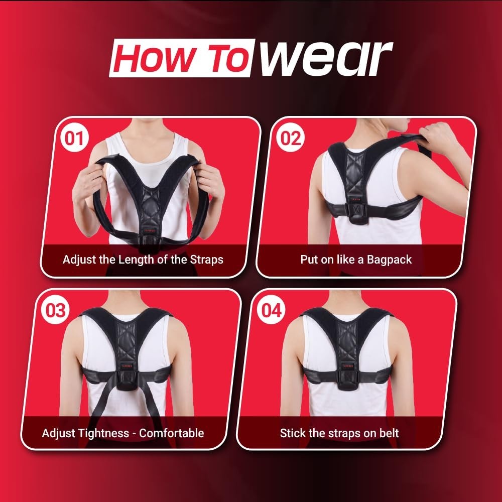 FLEXIOR Posture Corrector for Women and Men, Adjustable Back braces for Upper &