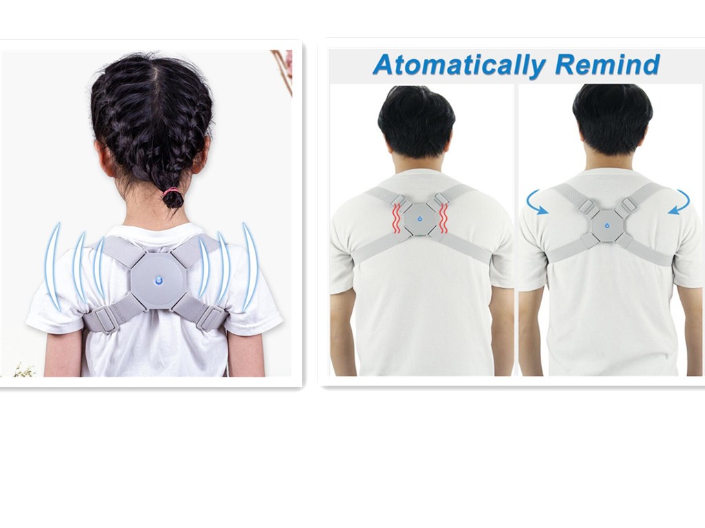 Smart Posture Corrector Bluetooth Vibration Sensor Back Brace Trainer Reminder