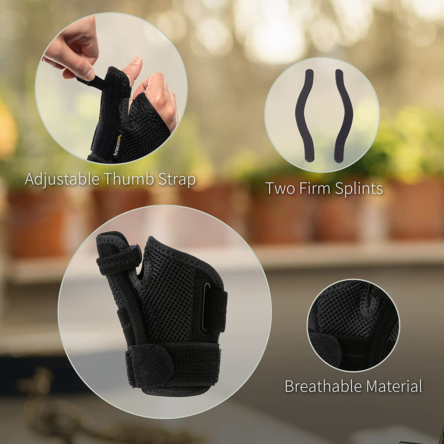 Thumb Splint Stabilizer Wrist Support Carpal Tunnel Tendonitis for Pain Relief