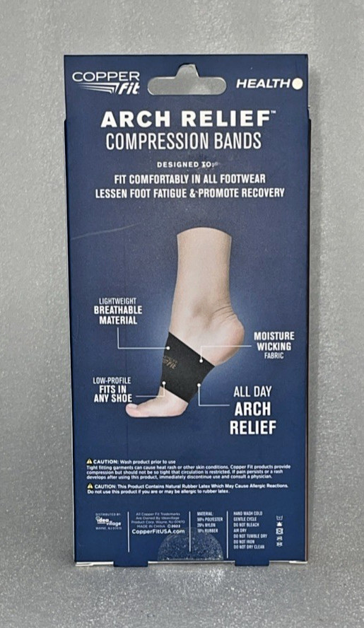 LOT of 5 – Copper Fit Arch Relief & Arch Relief Plus Compression Bands One Size