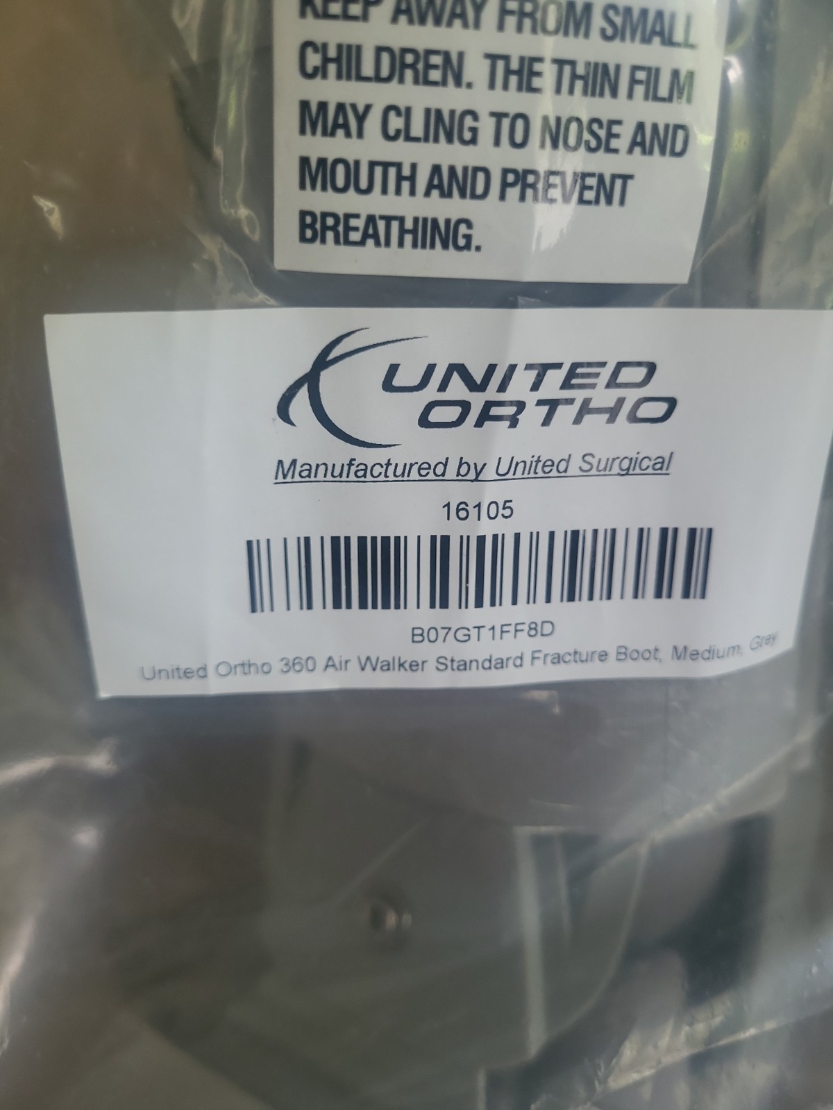 United Ortho USA16105 360 Air Walker Standard Fracture Boot Medium Gray