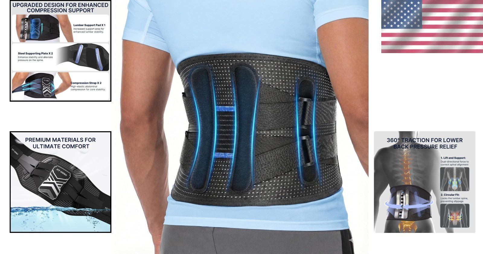 Comfortable and Breathable Back Brace – Adjustable L/XL Pain Relief Solution