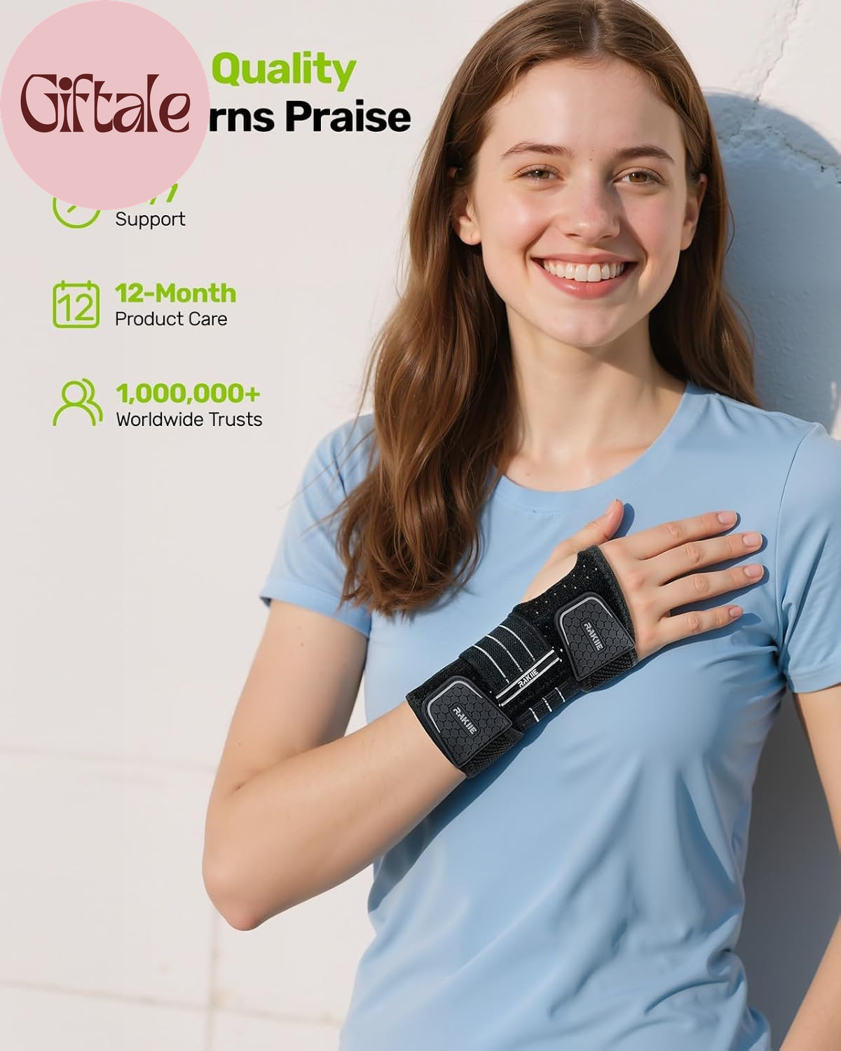 2 Pack Carpal Tunnel Wrist Braces, Adjustable Wrist Support Splint for Night Sle