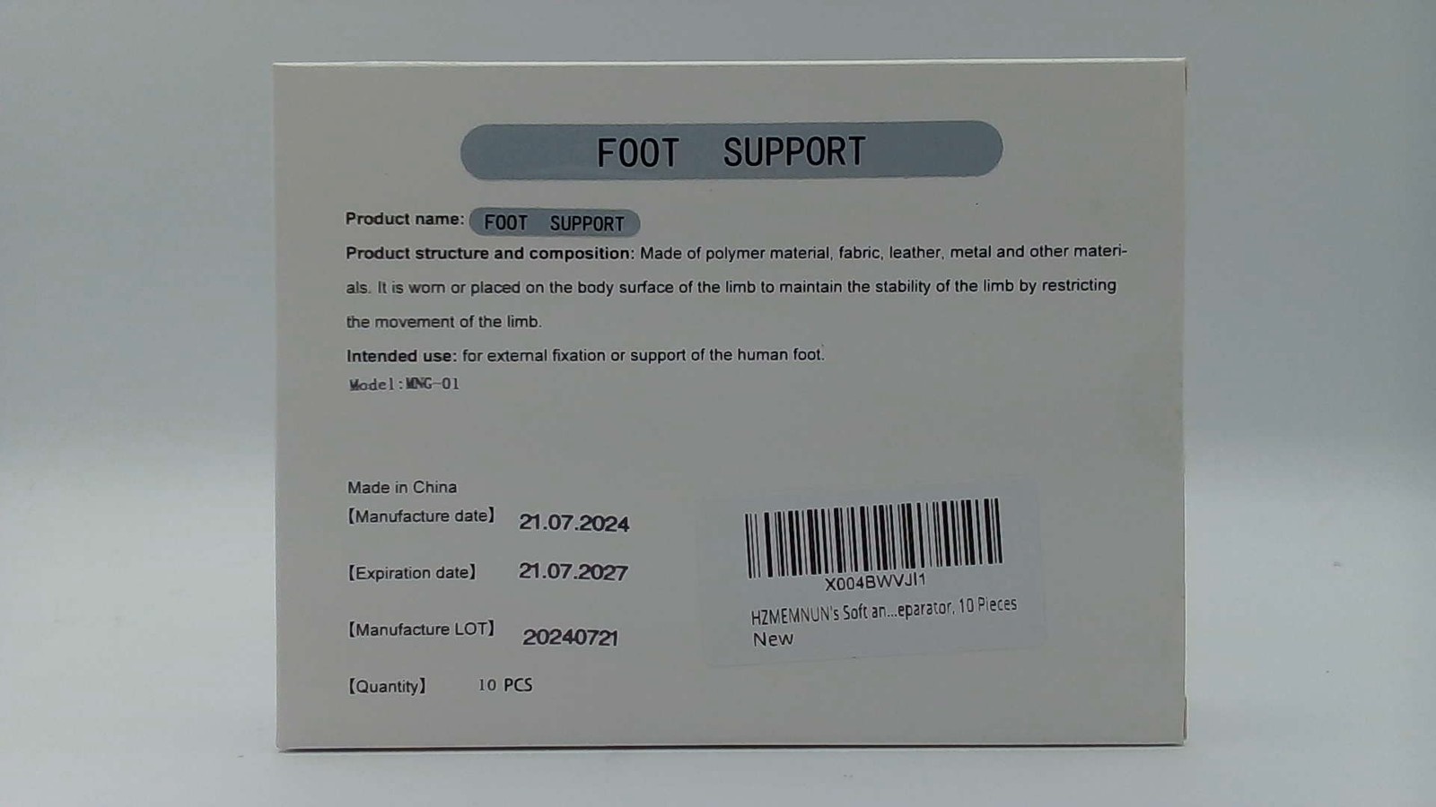 H2MENNUN Foot Support Grey 1 Pair