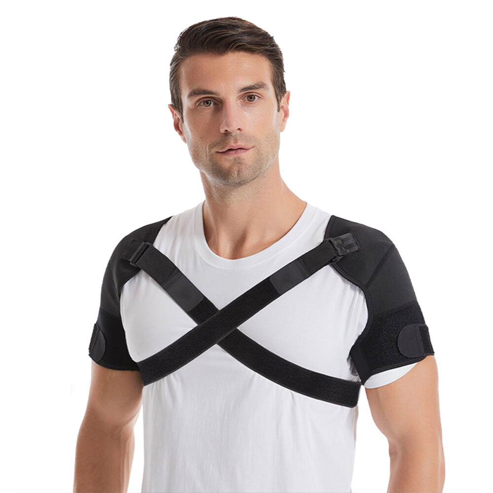 2PCS Adjustable Double Shoulder Support Brace Strap Wrap Neoprene Protector US