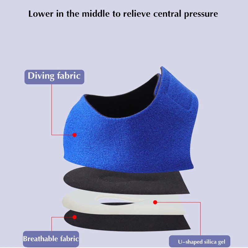 1 Pair Gel Heel Pad Pain Relief for Plantar Fasciitis Sock Worn in Shoes Thin He