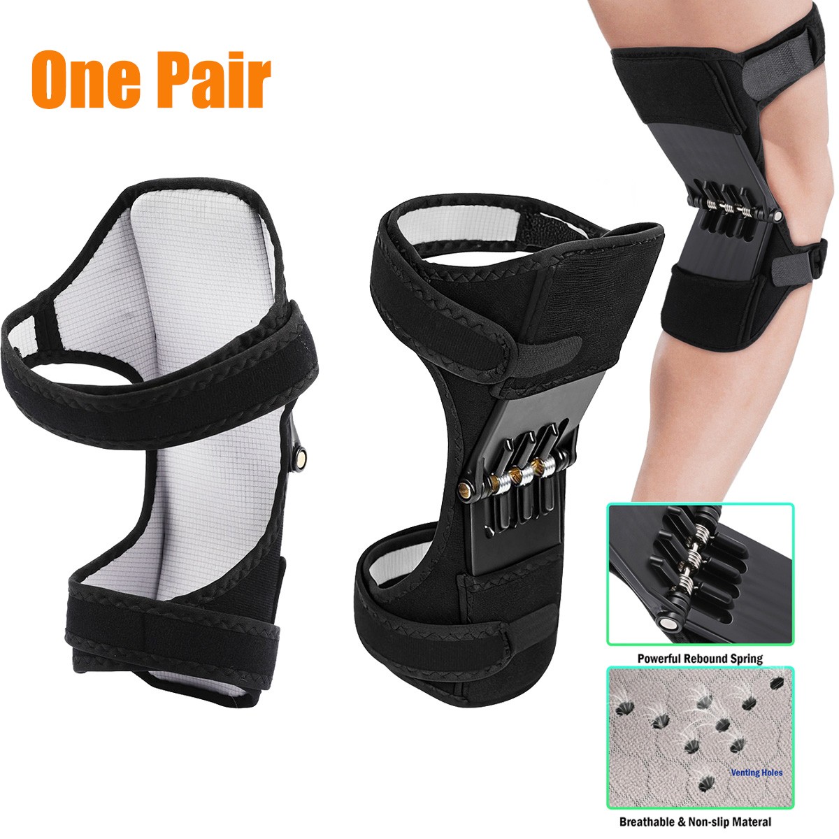 2x Knee Brace Hinged Compression Pads Joint Support Open Patella Stabilizer Wrap