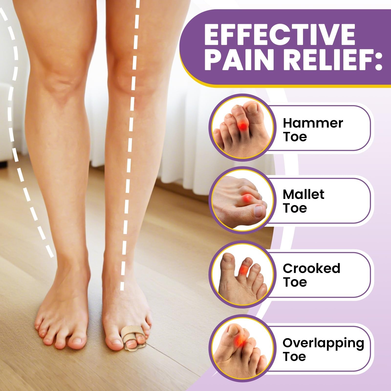 JUMPOW Hammer Toe Straightener – Broken Toe Wraps,Hammer Toe Corrector for Wo…