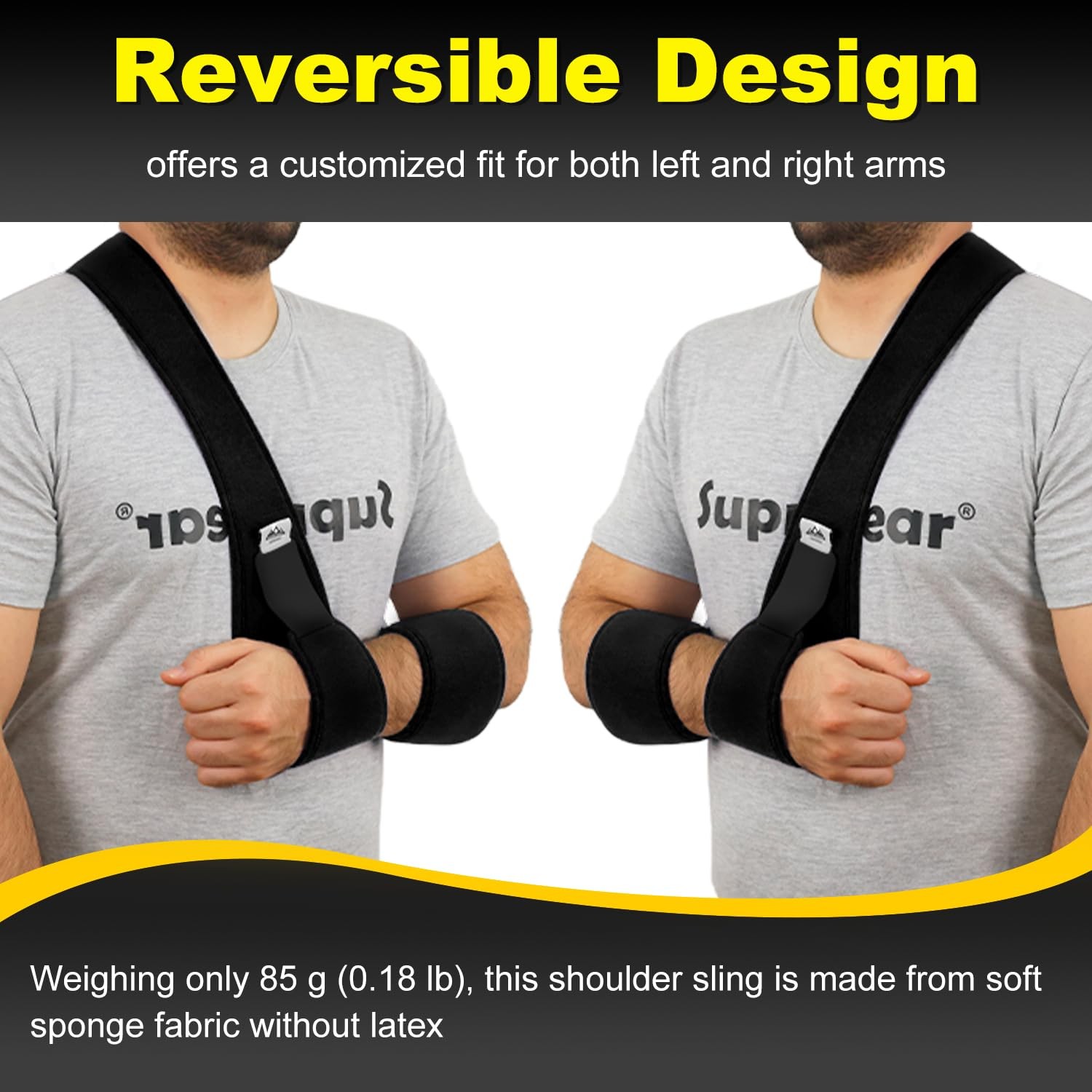 Black Left Right Arm Sling Shoulder Immobilizer Rotator Cuff Brace Men