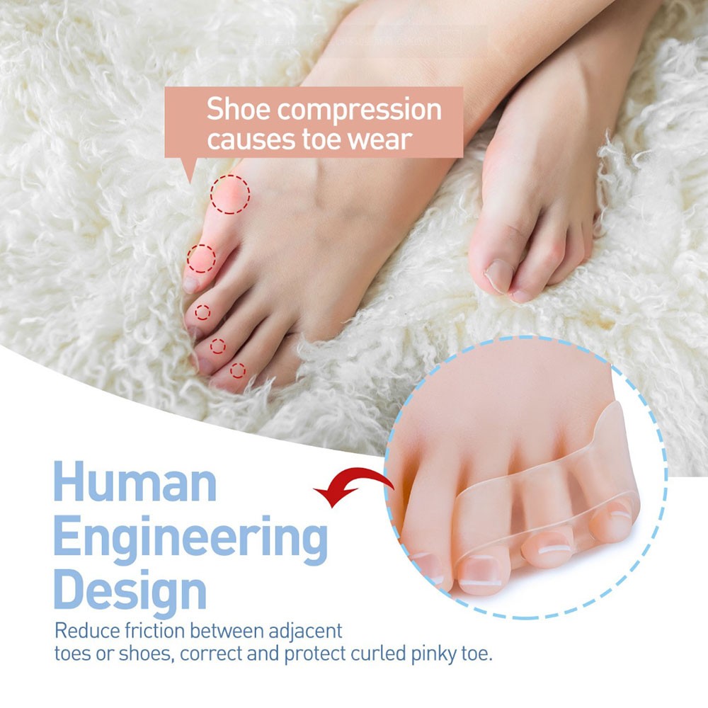 6x/Set Silicone Gel Straightener Pain Relief Toe Protector Three-Hole Little Toe