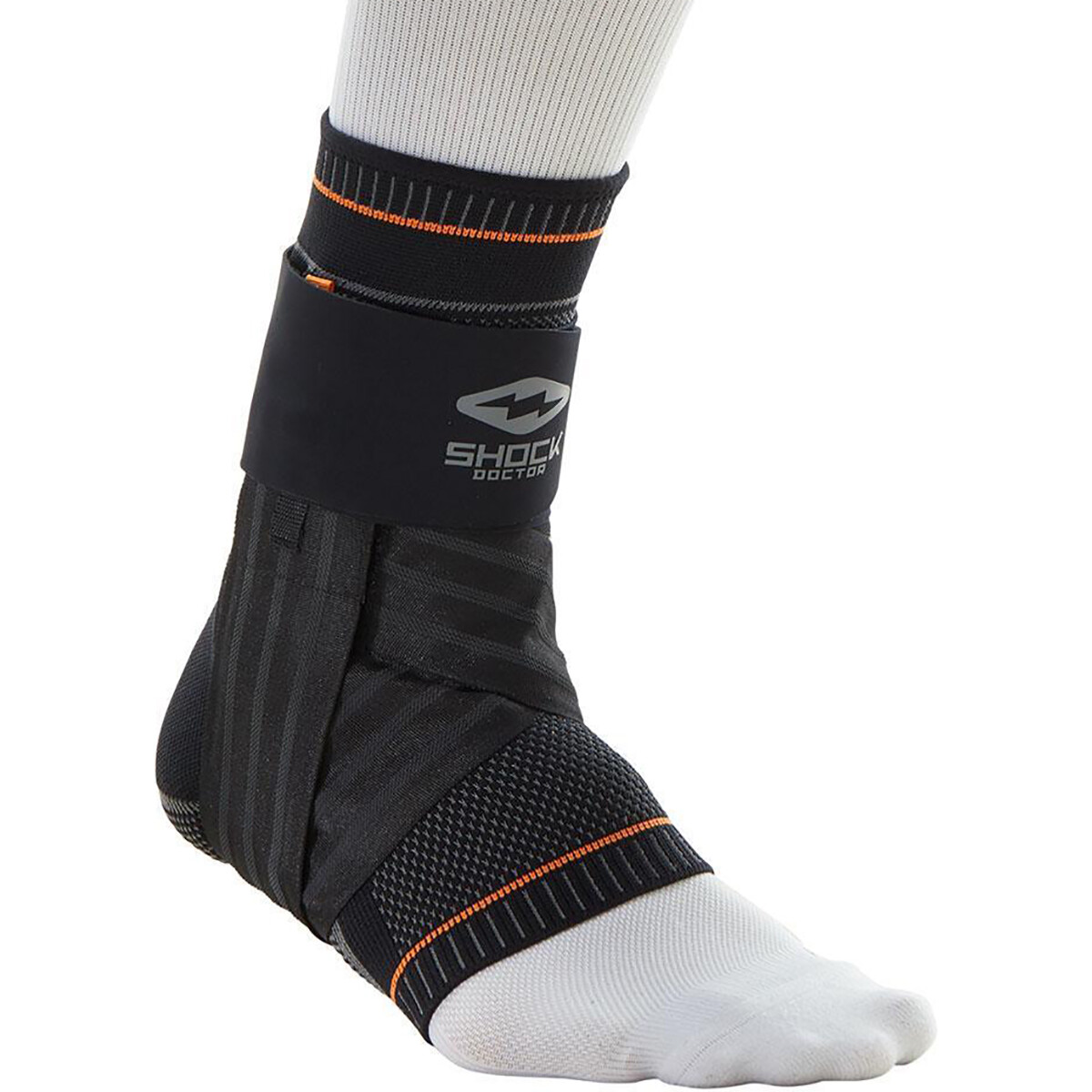Shock Doctor Ultra Knit Ankle Brace with Figure 6 Strap and Stays – Black