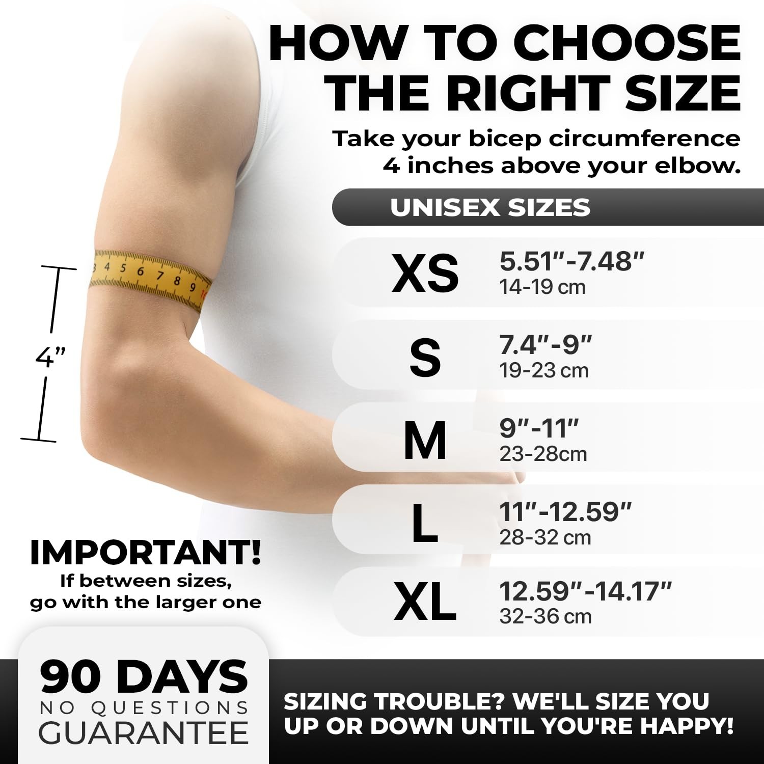 DR. BRACE® ELITE Elbow Brace support, Breathable Compression Sleeve Black Size M