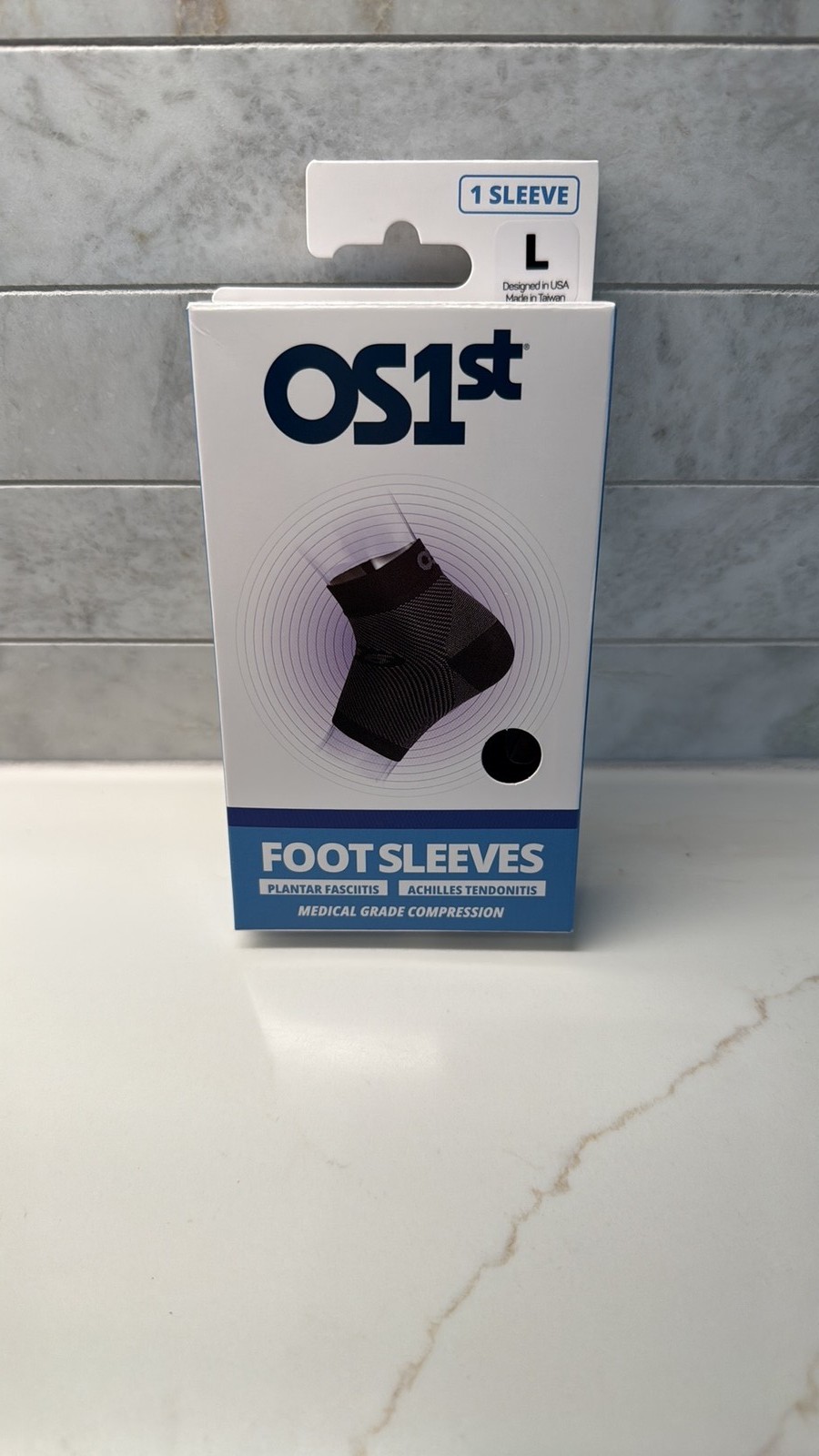 OS1st Compression Foot Sleeve,Size Large Plantar Fasciitis & Achilles Tendonitis