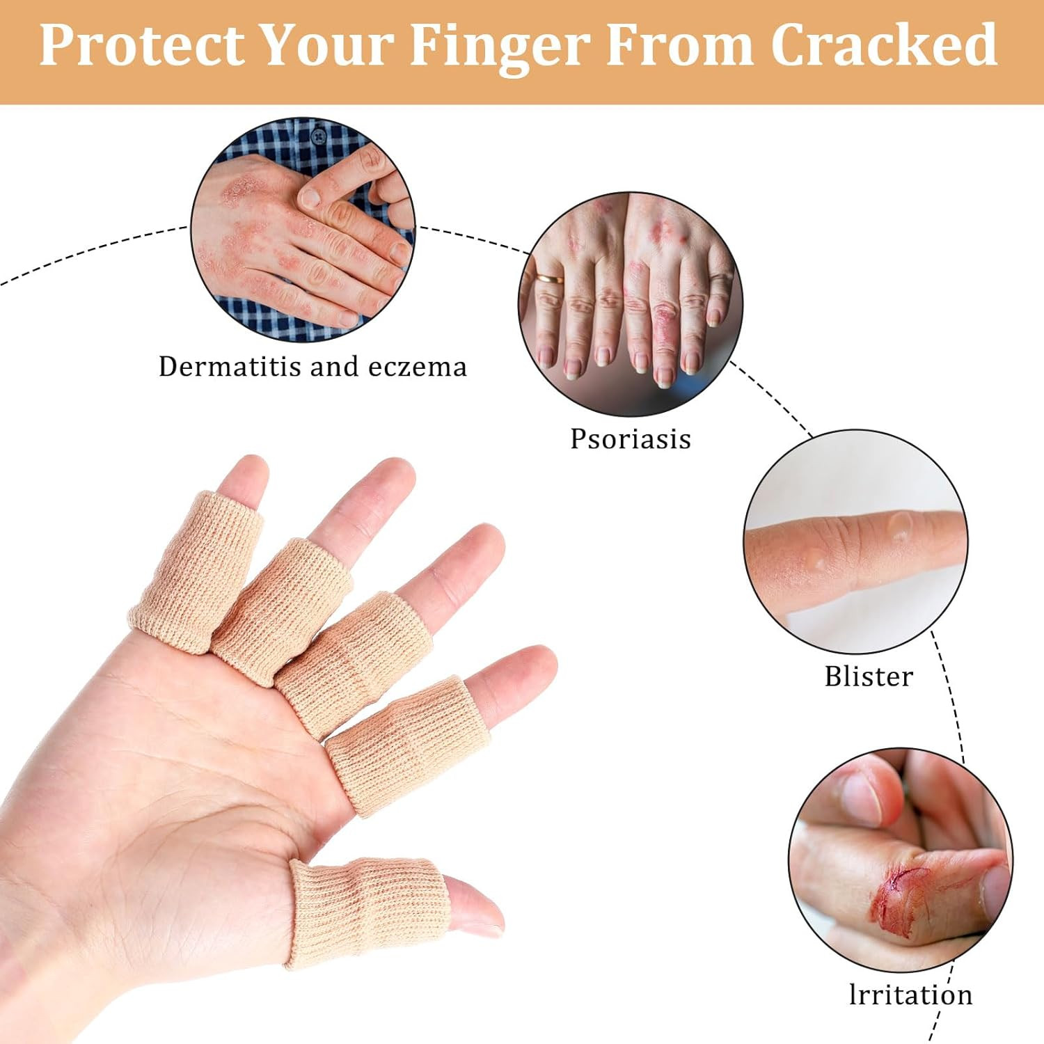 30 Pcs Finger Sleeves Breathable Elastic Thumb Finger Compression Sleeves for Ba