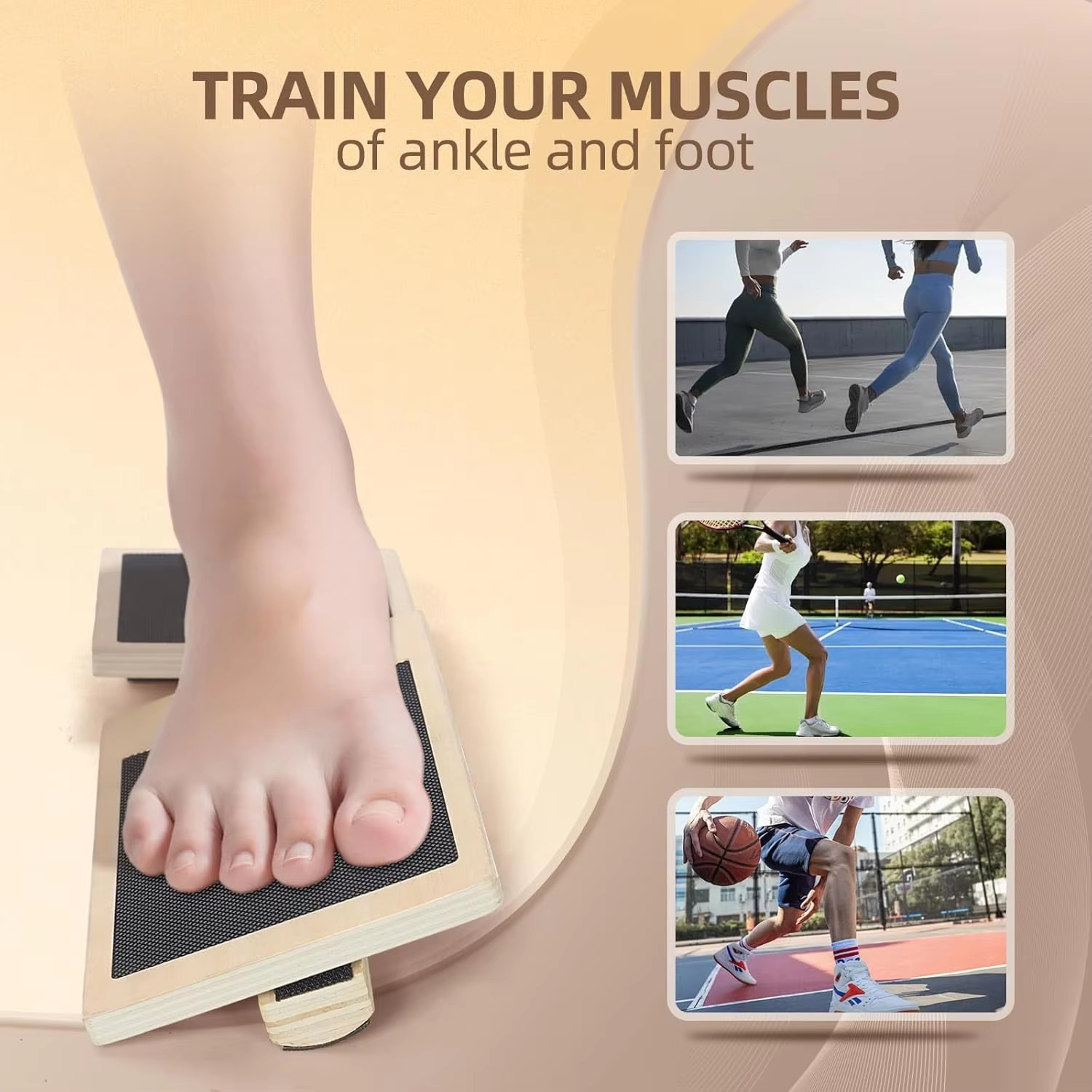 Ankle Strengthening Balance Board for Rehabilitation and Stability Training, Bla