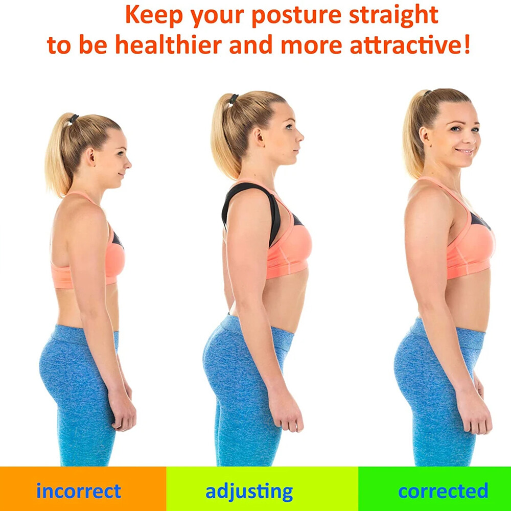 Corrector de postura soporte de espalda para hombres y mujeres 35″-44″ ajustable