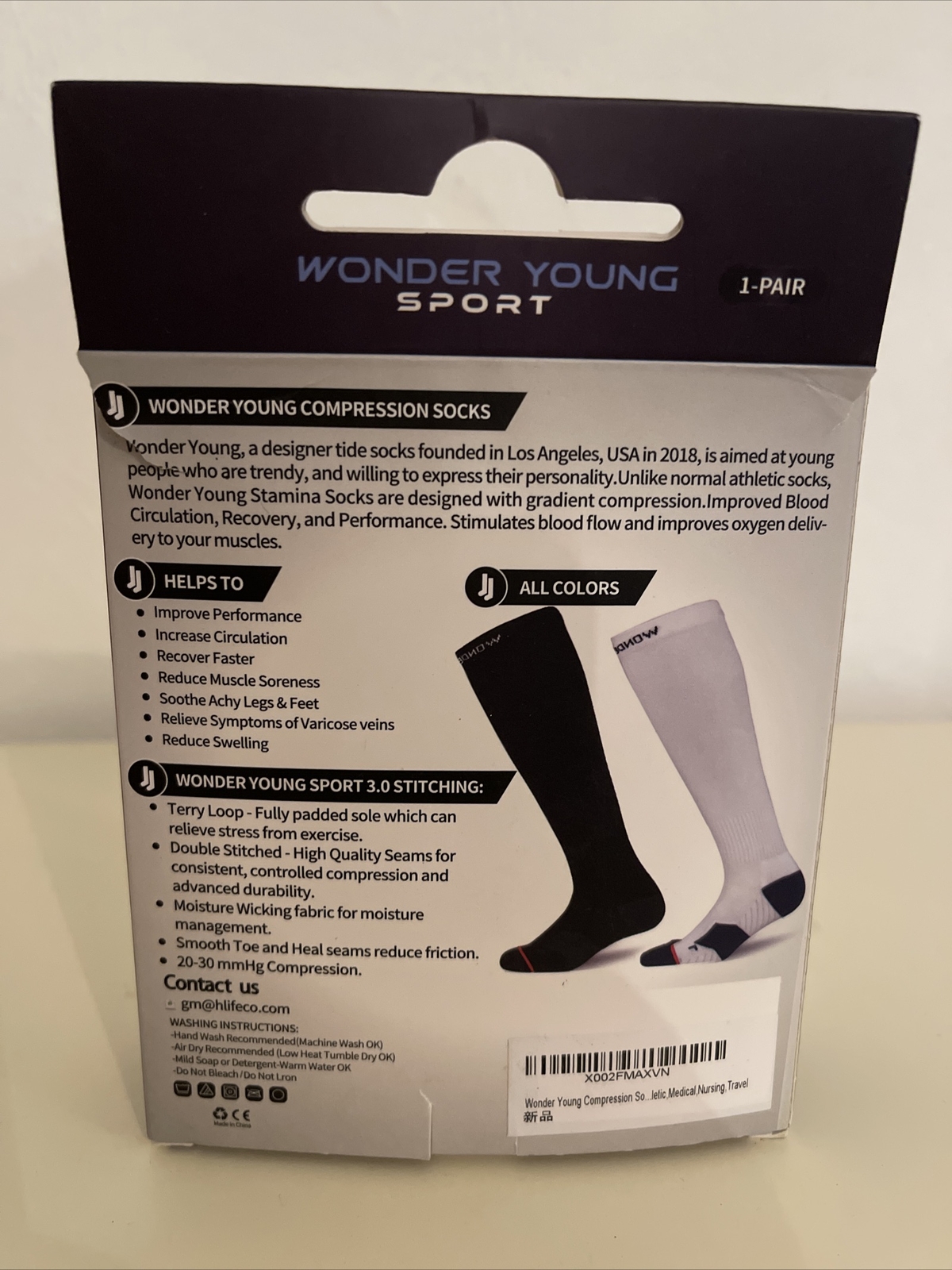 Wonder Young Graduated Compression Socks Men Women 20-30mmHg Knee High XXL