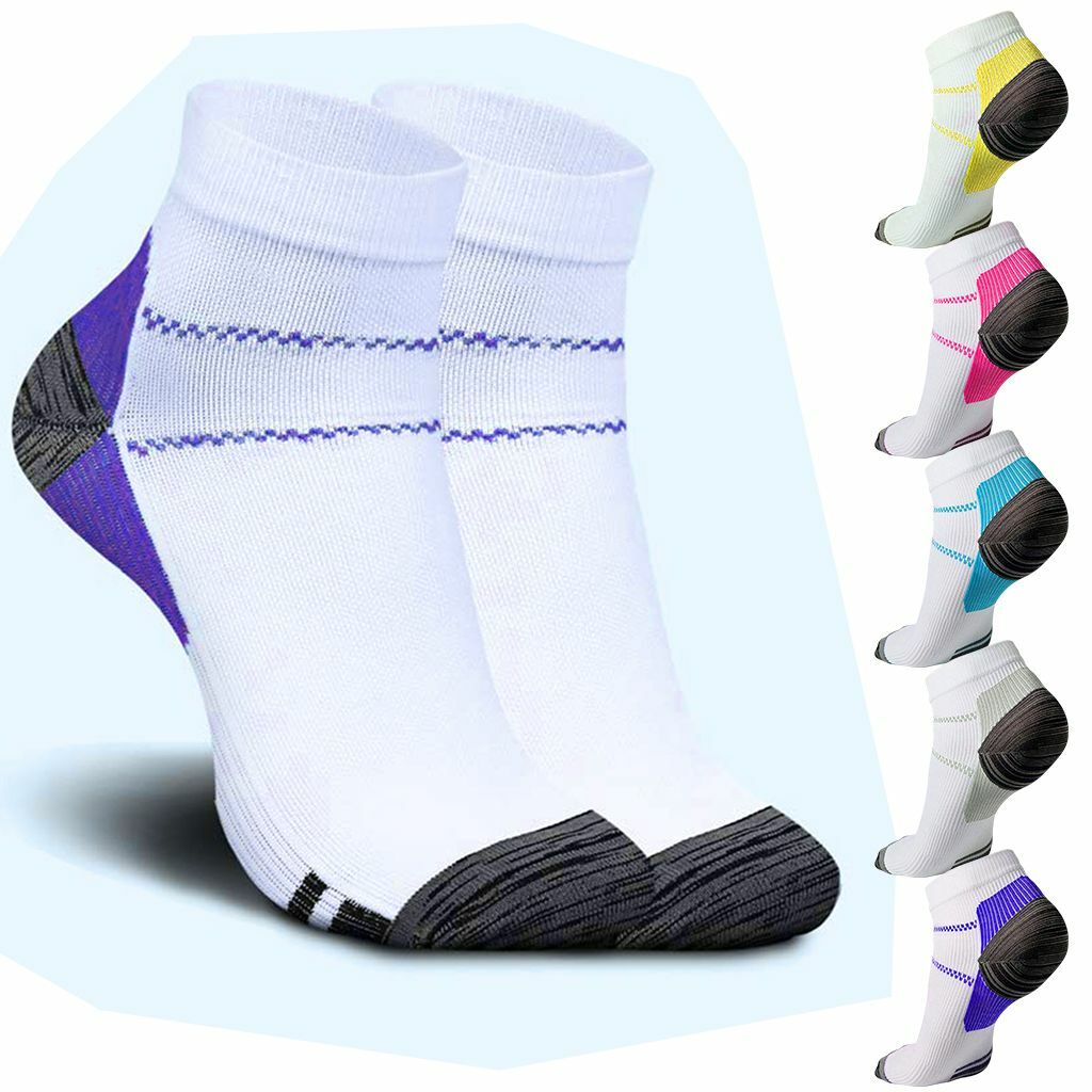 5 Pairs Foot Plantar Fasciitis Arch Support Compression Socks Ankle Men Women US