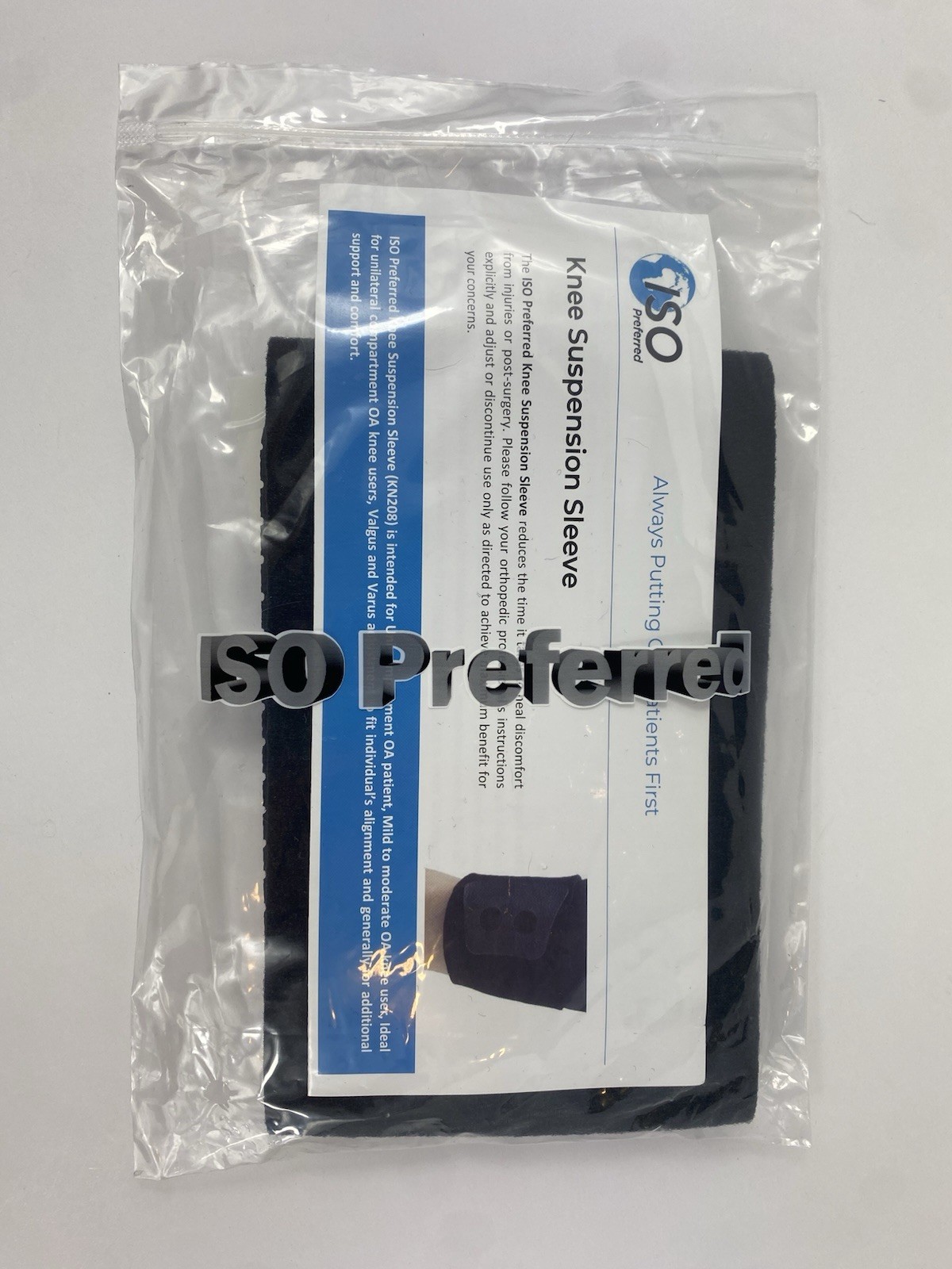 ISO Preferred ISO-KN208 Universal Size Knee Suspension Sleeve New