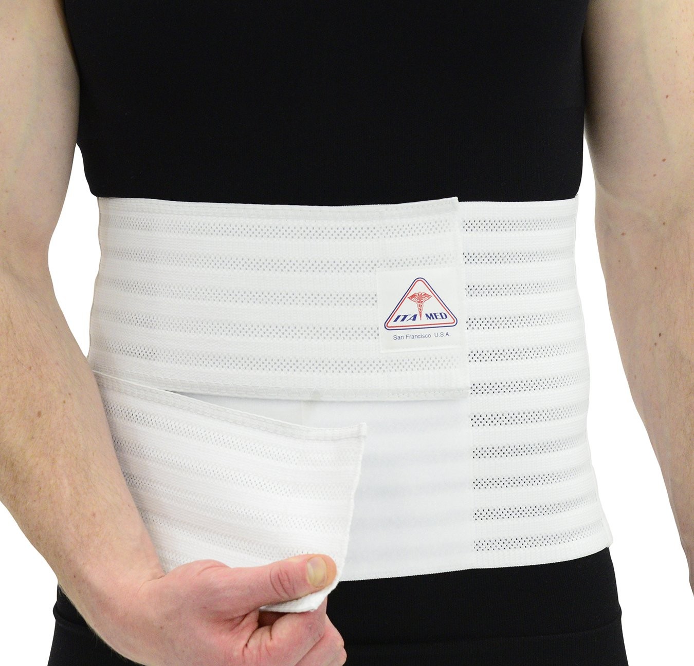 Men’s Breathable Elastic Abdominal Binder 9 Inch Wide Adjustable Support
