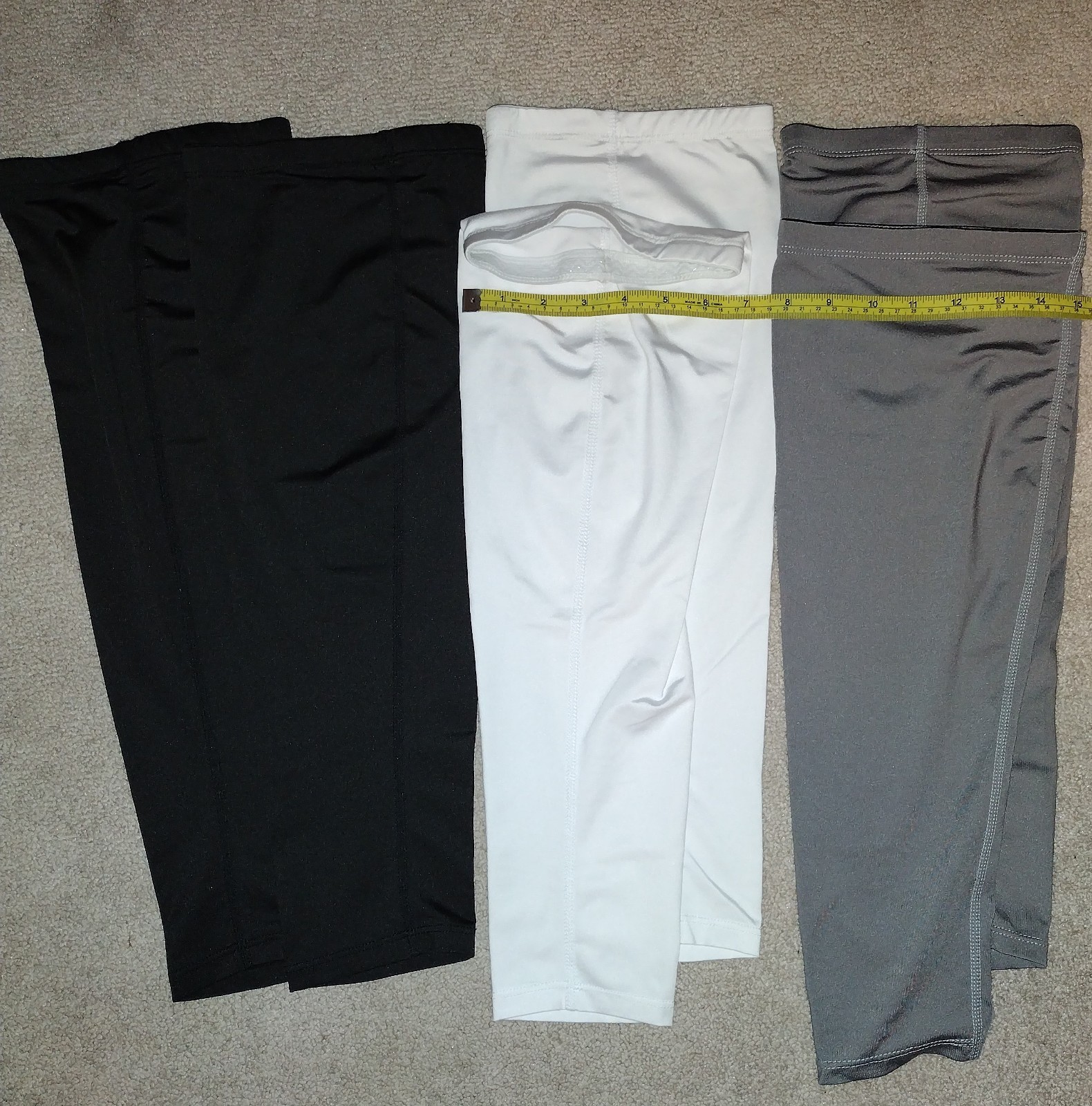 Leg Compression Sleeves Large 3 Pack Black Gray White Unisex